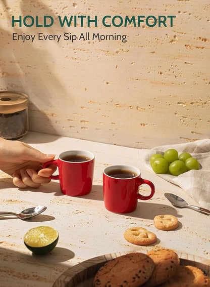 Sweese 3.5oz Porcelain Espresso Cups Set of 4, Mini Coffee Mugs Demitasse Cups - Image 3