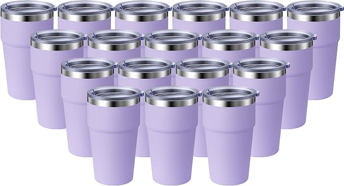 MEWAY 16oz Tumbler Double Wall Vacuum Insulated Travel Mug Bulk, Stainless by MEWAY