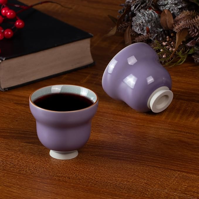 KAMMAK Japanese Tea Cups, 4.2 Oz Small Handmade Ceramic Teacups, Loose Leaf and - Image 5