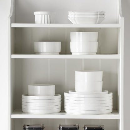 MALACASA 18 Pieces Porcelain Dinnerware Set, Modern White Dish Set - Image 8