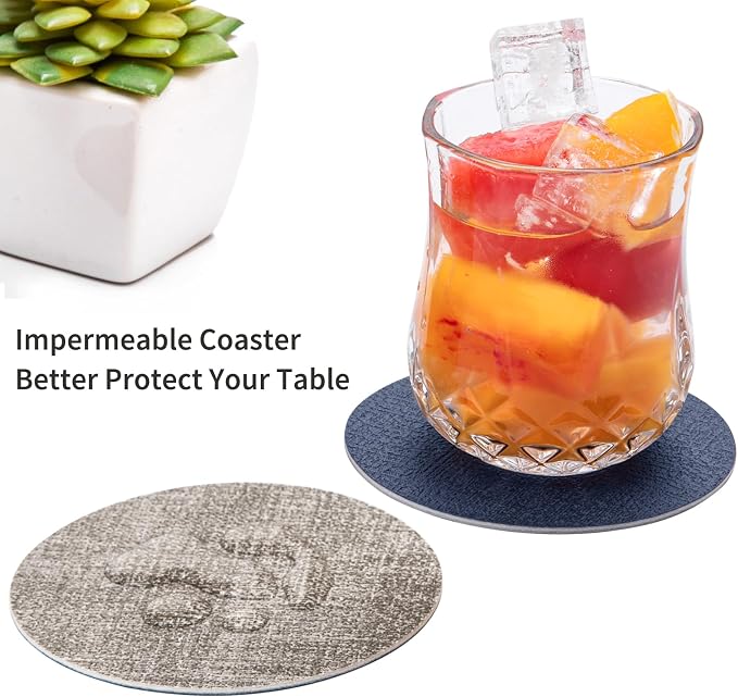 Faux Leather Drink Coasters - Image 2