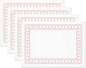 Hofdeco Premium Coastal Patio Indoor Outdoor Placemat Set of 4, 14"x19" Double-Layered, Waterproof Cloth Placemat for Kitchen or Dining Table. Blush Pink Embroidered Frame