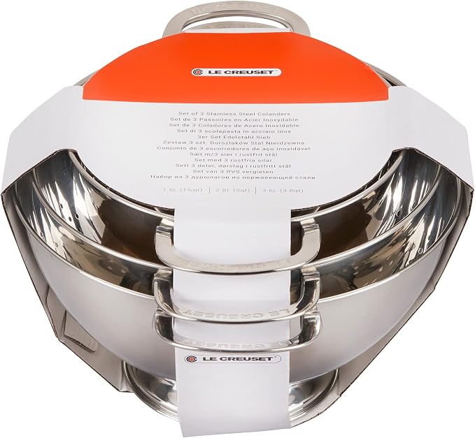 Le Creuset Set of 3 Stackable Colanders - Image 5