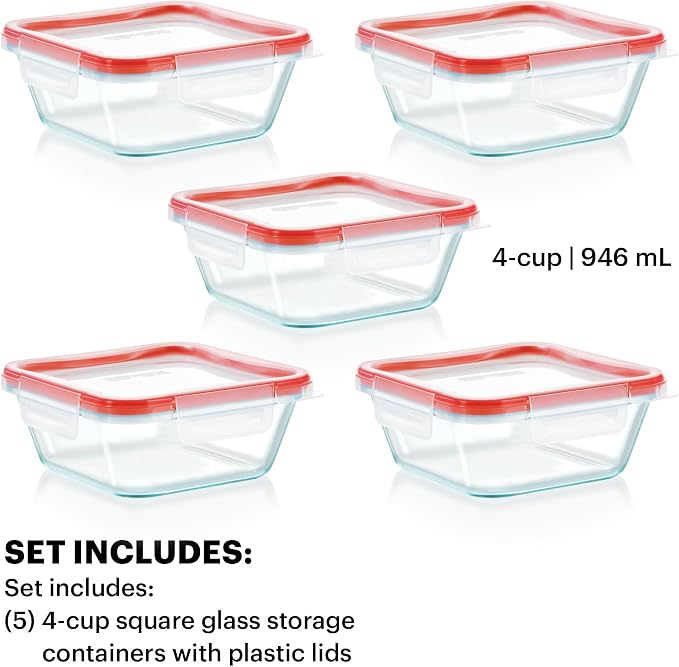 Pyrex Freshlock Glass Food Storage Containers Set | Meal prep containers - Image 2
