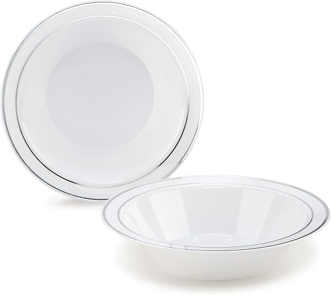 " OCCASIONS " 40 Piece Plates Pack, Heavyweight Disposable Wedding Party by OCCASIONSFINESTPLASTICTABLEWARE