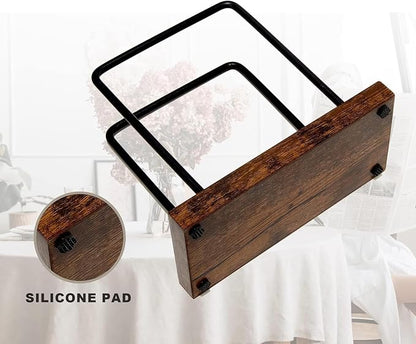 Wood Napkins Holder with Metal Wire, Standing Napkin Holder - Image 3