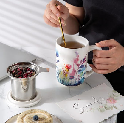 AmorArc Tea Cup With Infuser and Lid, 18oz Loose Leaf Tea Mug With Steeper | - Image 6