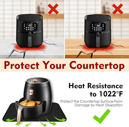 Heat Resistant Mats for Countertop,16x20 in Silicone Heat Resistant Mat for Air Fryer, Fireproof Pad for Coffee Maker,Toaster, Oven, Kitchen Countertop Protector Compatible with Ninja,COSORI, 2PCS