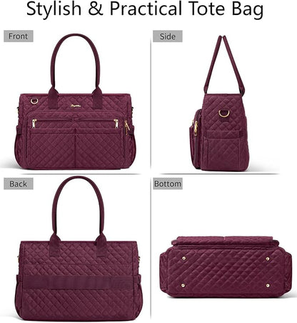 Bagstellar Teacher Tote Bag for Women, 15.6" Laptop Work Tote Computer Bag | - Image 8