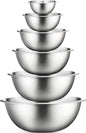 FineDine Stainless Steel Mixing Bowls Set, 6-Piece Metal Bowls | Stainless by FINEDINE