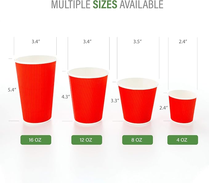Restaurantware Coffee Cups 500 Pack of 12 oz Ripple Wall Insulated Coffee Cups - Image 3