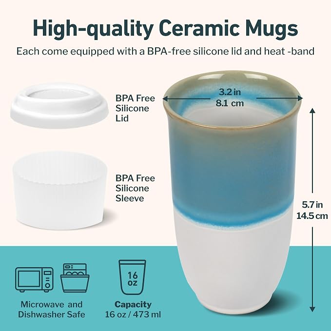 NOVA CERAMICS Travel Coffee Tumbler – Travel Mug - Image 3