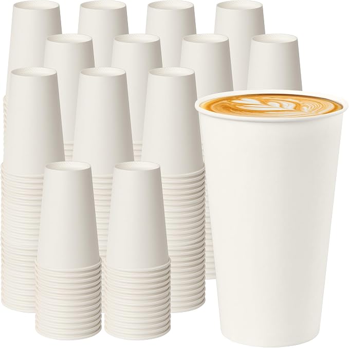 YEEHAW 16 oz 500 Pack White Disposable Paper Coffee Cups | by YEEHAW