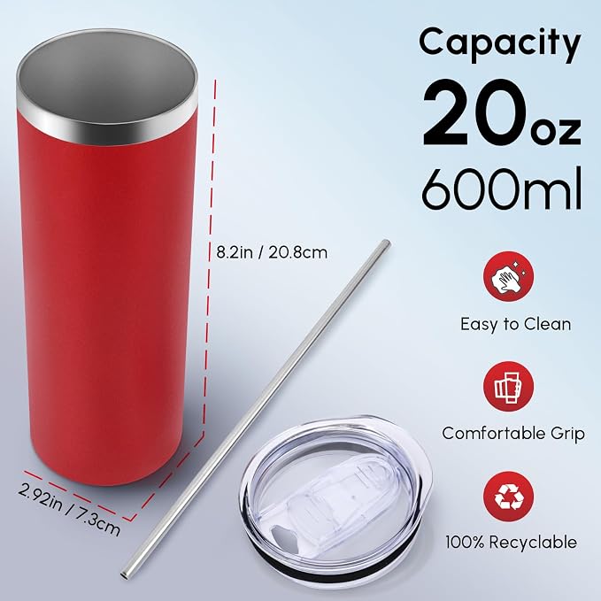 Volhoply 4 Pack Skinny Tumblers - Image 2