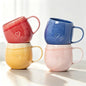 Stoneware Coffee Mugs Set of 4, 12oz Hand-Painted Coffee Cups by ALOFMO
