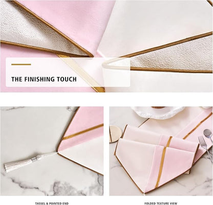 Avigers Table Runner 12 x 59 Inch, Ice Berry Powder White, Geometric | Faux - Image 4