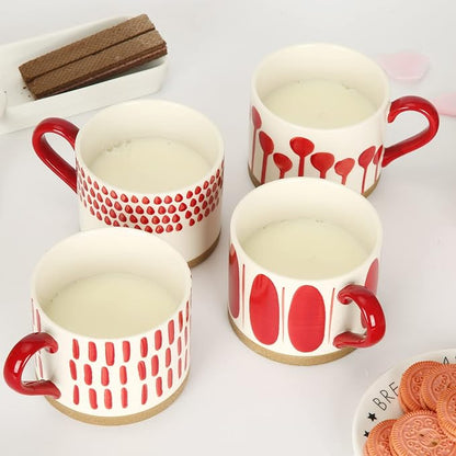Koja Colorful Hand Painted Ceramic Mugs, 16 oz, Dishwasher Safe | Also - Image 4