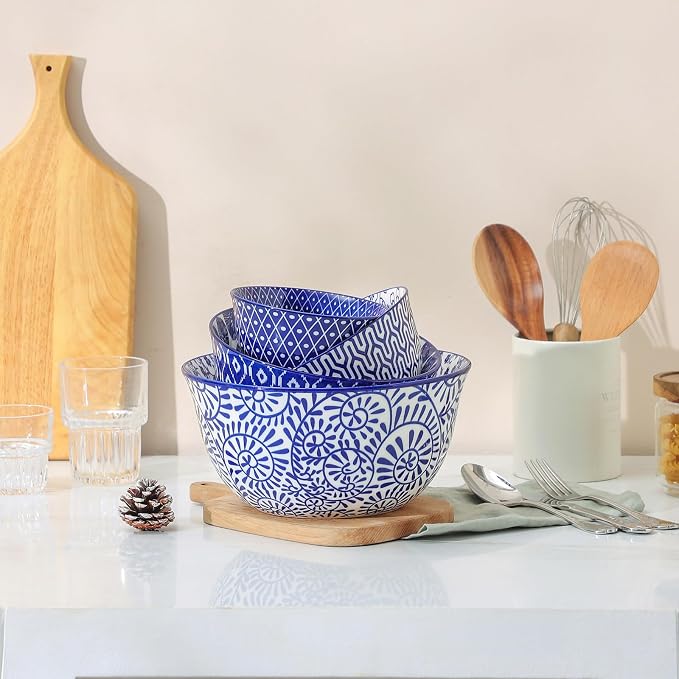 Selamica Ceramic Mixing Bowls, Nesting Bowls Set of 4 - Image 5
