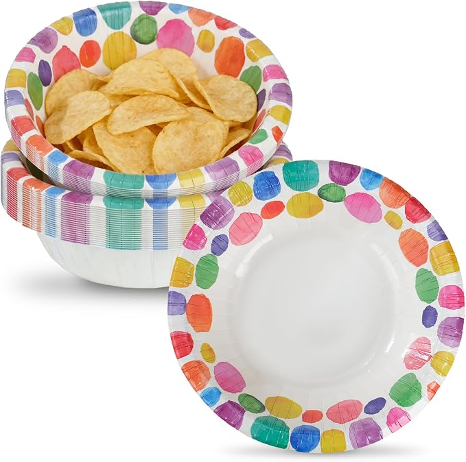 30 Count Paper Bowls 16 Oz, Bowls Disposable Heavy Duty, Soak Proof, Cut Proof by DTFMZOV