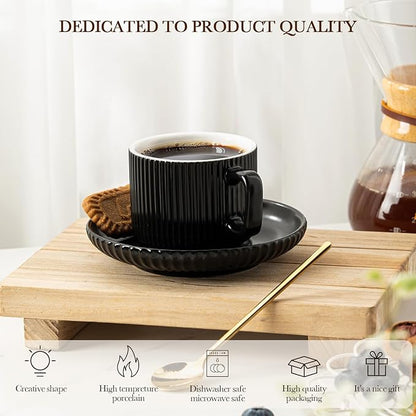 5 Ounce Espresso Cups Set of 4, Small Coffee Cups - Image 6