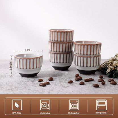 Ceramic Espresso Cup set of 6, One Shot Coffee Cups, Tiny Cofffee Mugs Demitasse - Image 4