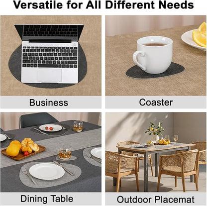 Faux Leather Placemats Set of 6, Dual Sided - Image 6