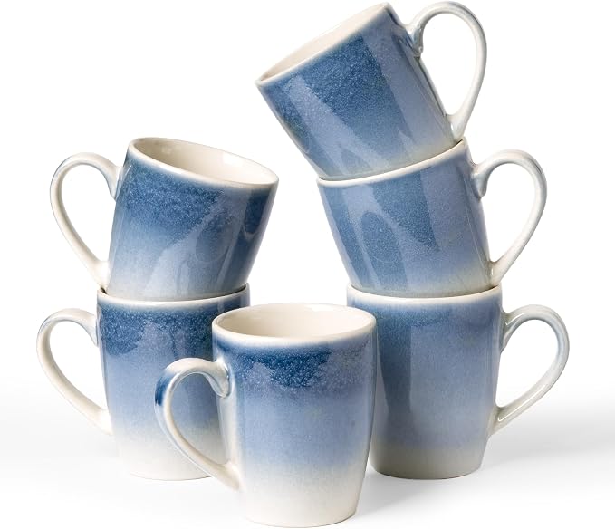 famiware Coffee Mugs Set, 13oz Mug Set of 6, Stoneware Cups by Famiware
