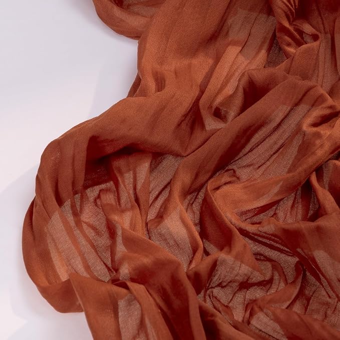 DeZerlor Terracotta Cheesecloth Table Runners 10 Pack Fall Runners | 120Inch - Image 4