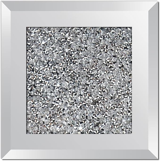 GIMORRTO Glass Mirrored Coaster 4 PC, Crushed Diamond Square Cup Mat 4" Decor - Image 7
