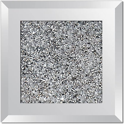GIMORRTO Glass Mirrored Coaster 4 PC, Crushed Diamond Square Cup Mat 4" Decor - Image 7