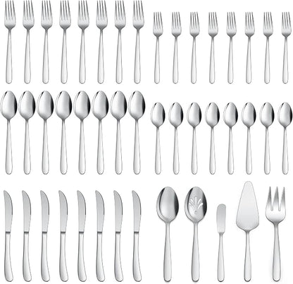 LIANYU 45-Piece Heavy Duty Silverware Set by LIANYU