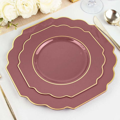 Cinnamon Rose Hard Plastic Dinner Plates, 50 Pack 11" Disposable Round Baroque - Image 8