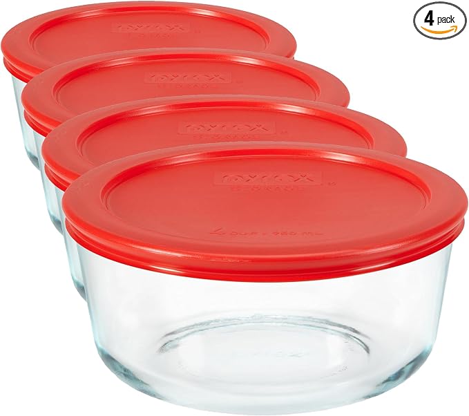Pyrex Simply Store Glass Food Storage Container, Snug Fit Non-Toxic Plastic by Pyrex
