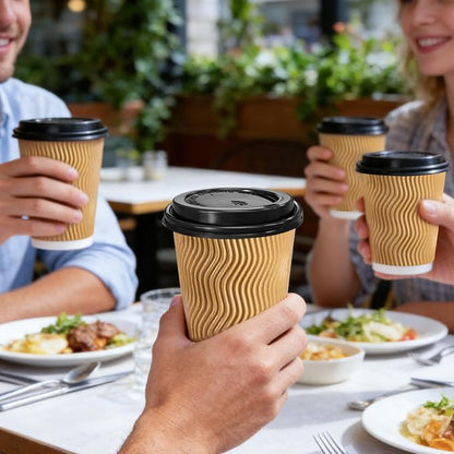 Lamosi 50 Pack 8 oz Disposable Coffee Cups - Image 7