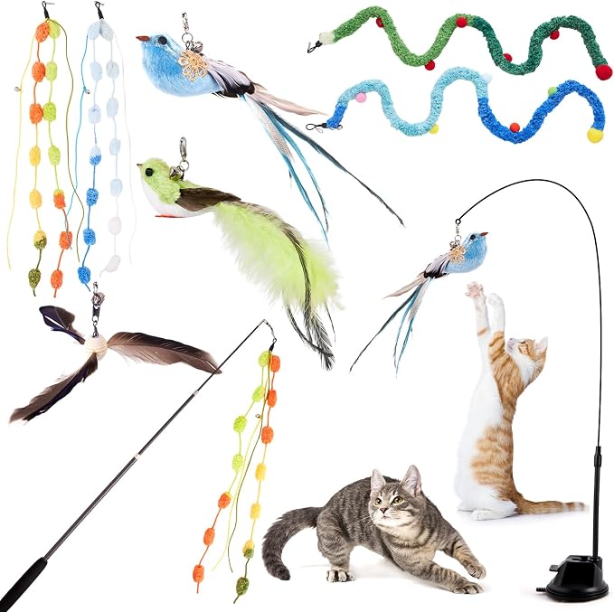 9PCS Cat Wand Toy with Suction Cup - Image 9