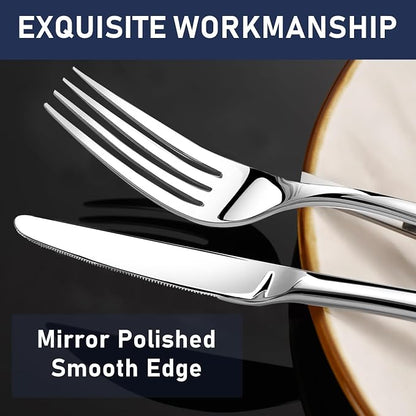 Heavy Duty Silverware Set for 6, Stainless Steel Flatware Cutlery Set | Heavy - Image 3