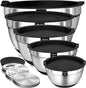 Umite Chef Mixing Bowls with Airtight Lids Set, 3 Grater Attachments & Non-Slip by UmiteChef