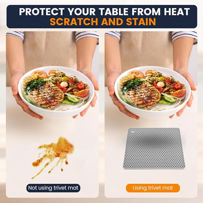 Silicone Trivet Mats 4 Heat Resistant Pot Holders Multipurpose Non-Slip Hot Pads - Image 5