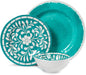 Melamine Dinnerware Sets -12 Piece Plates and Bowls Set for Indoor and Outdoor Use, Lightweight,Teal color,Green
