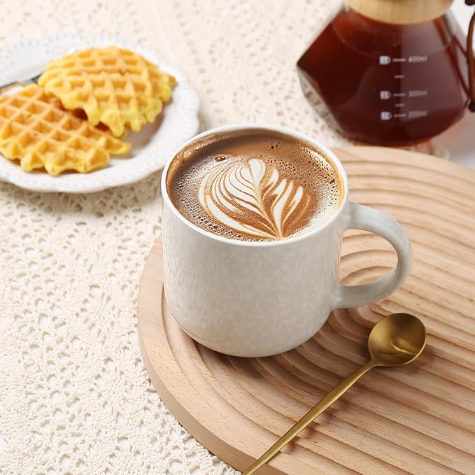 MONITO 12 OZ Coffee Mugs Set of 4, Modern Ceramic Coffee Mugs Set - Image 7