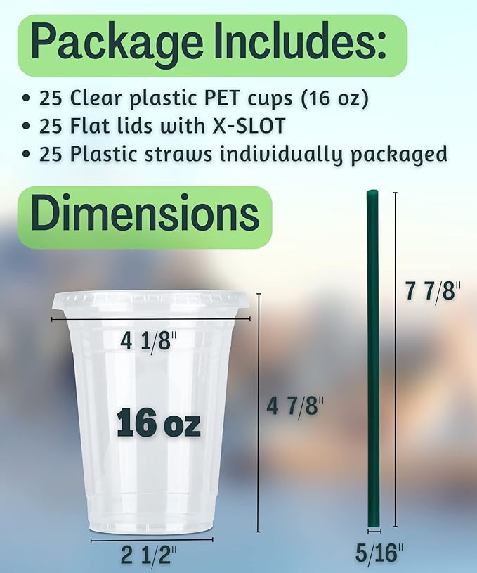 Cappatua 16 oz Clear Plastic Cups - Image 2