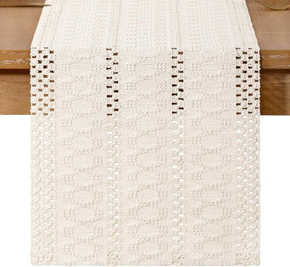 Boho Table Runner Summer Farmhouse Rustic Dining Dresser Scarf Home Decor | - Image 5
