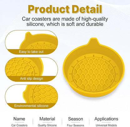 Car Cup Holder Coaster, Silicone Cup Holder Insert, Universal Non-Slip Cup - Image 4