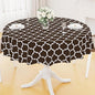 Smiry Round Plastic Table Cloth, Waterproof Vinyl Tablecloth with Flannel Backing for Round Tables, Wipeable Spillproof Tablecloths for Dining, Camping, Indoor and Outdoor (60" Round, Coffee)