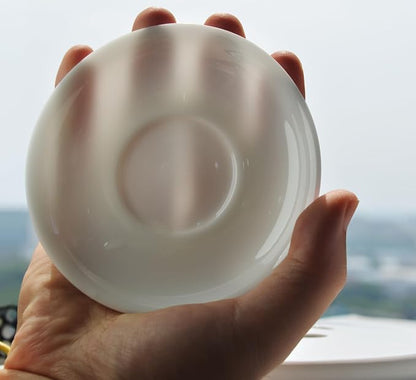 Liang baobao Ice Jade White Porcelain Gaiwan, 5oz Teacup Suet-fat Jade - Image 9