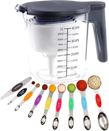 19-Piece Magnetic Measuring Cups and Spoons Set by Recogwood
