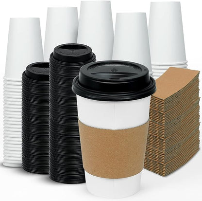 Ginkgo 100 Pack 16 oz Disposable Coffee Cups by HOME