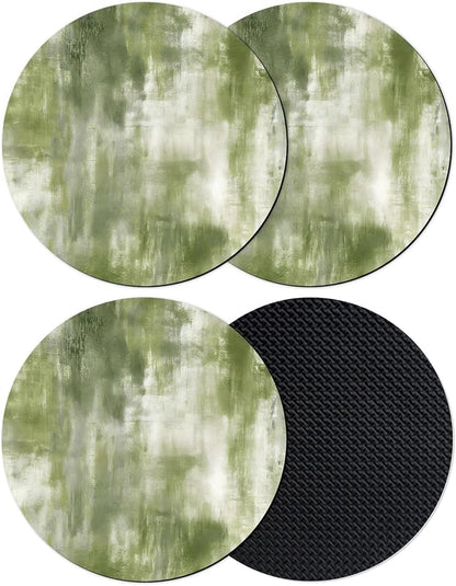 Sage Green Coasters Set of 4, Absorbent Coasters by Unknown