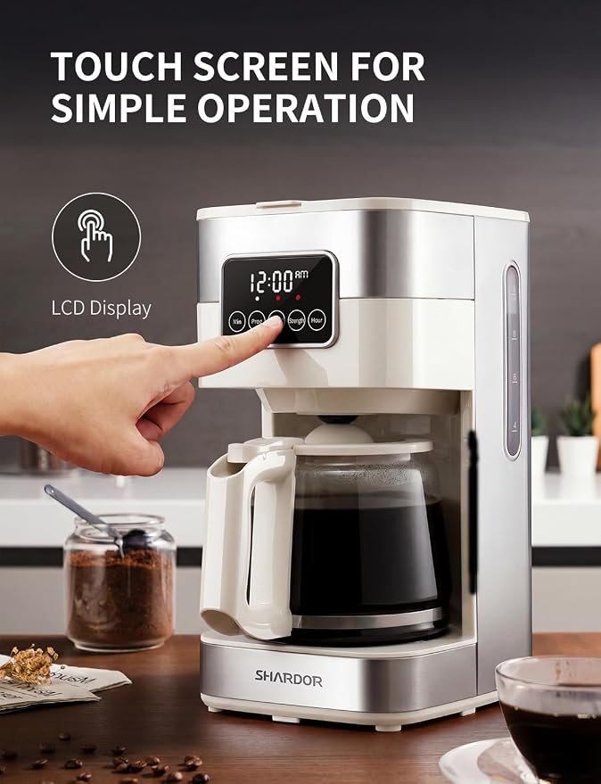 SHARDOR 10-Cup Programmable Coffee Maker, Regular & Strong Brew Drip Coffee - Image 2