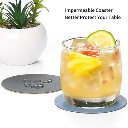 Faux Leather Drink Coasters - Image 2